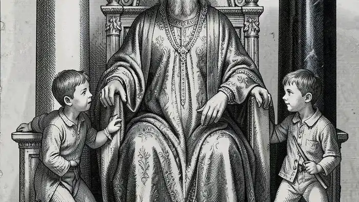 Иерофант архетип таро — старец с ключами и коронами, хранитель традиций, между двумя учениками, в мистической атмосфере