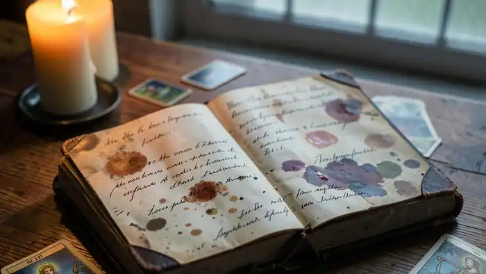 Как вести дневник раскладов Таро — старинный дневник с карточками Таро и handwritten заметками
