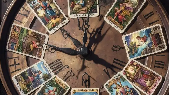 Расклад Таро "часы" на болезнь — 12 позиций по кругу, символизирующие цикл времени и здоровья