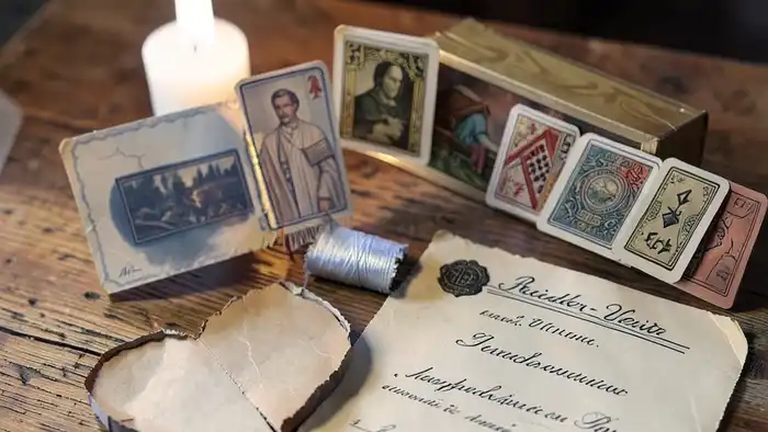 Расклад Таро "два сердца" на сертификат — схема с картами и документом