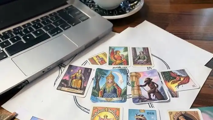 Расклад Таро "ключ" на коллег — схема из семи позиций с картами