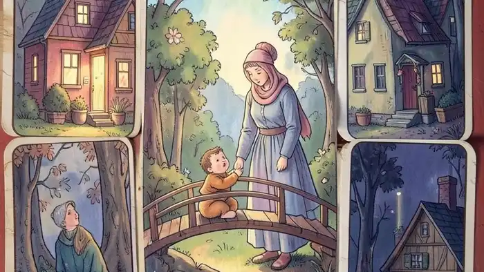 Расклад Таро "мост" на няню для ребенка — схема из семи карт, показывающая энергетическую связь между няней и ребенком