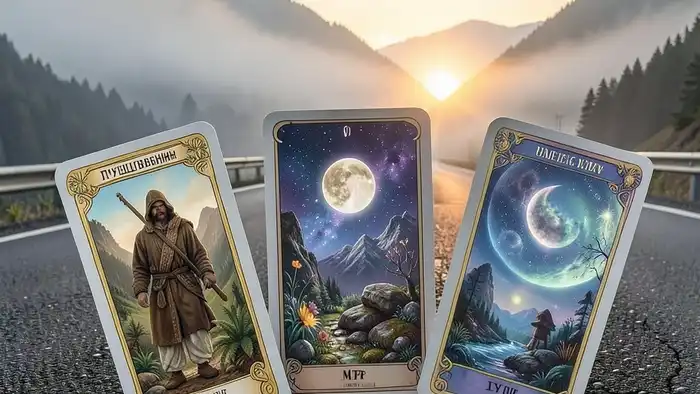 Расклад Таро на три карты на автопутешествие: Путешественник, Луна, Мир
