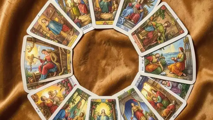 Расклад Таро "спираль" на доход: схема из 13 карт по спирали с нумерацией позиций