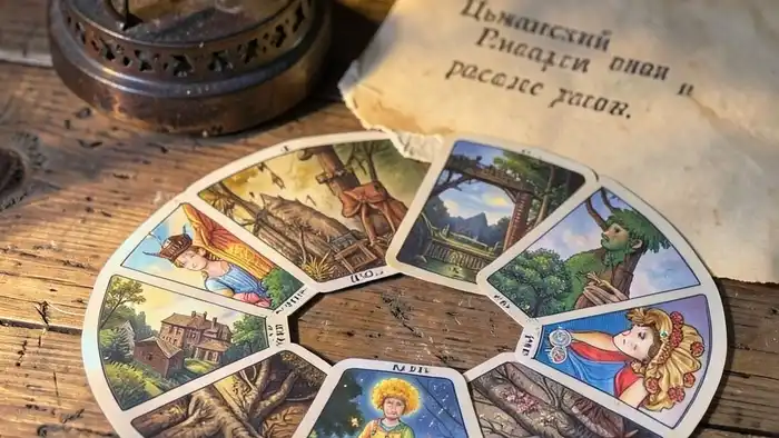 Расклад Таро "цыганский" стоит ли начинать бизнес — схема из девяти карт, выложенных в круг, с традиционной колодой Райдера-Уэйта