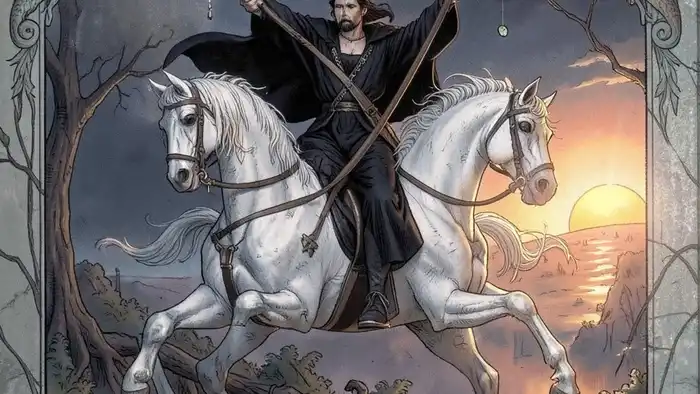 Смерть карта дня таро — всадник с косой и лотосом на белом коне, символ трансформации и завершения цикла