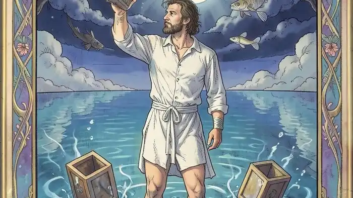 Туз Кубков Таро — карта эмоционального начала, вода, кубки и луна в Рыбах